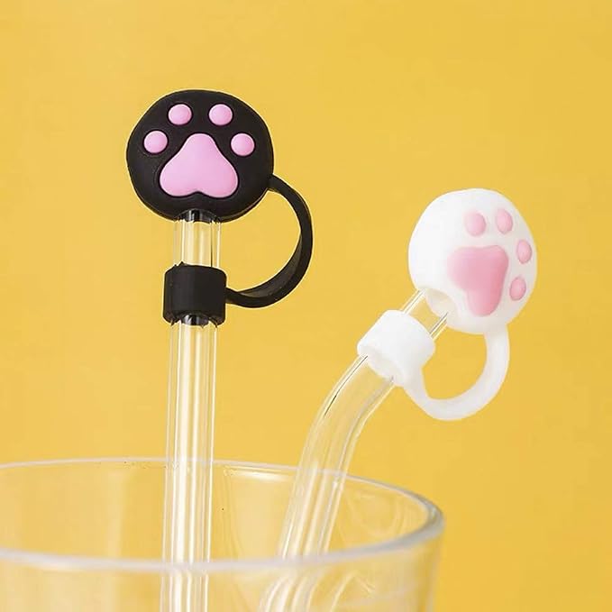 Silicone 2PCS Straw Tips Cover Reusable Drinking Straw Tips Lids/Plugs Anti-dust by lemonadeus