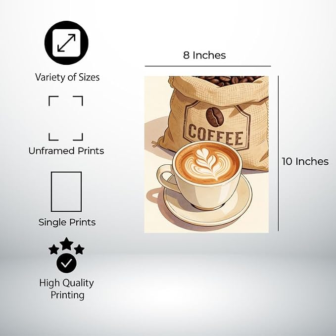 Lawrence Williams Designs Latte Coffee Beans Poster - Image 2