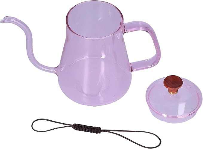 Glass Coffee Kettle, High Borosilicate Crystal Clear Gooseneck Spout, 350ml by ZAWELIYO