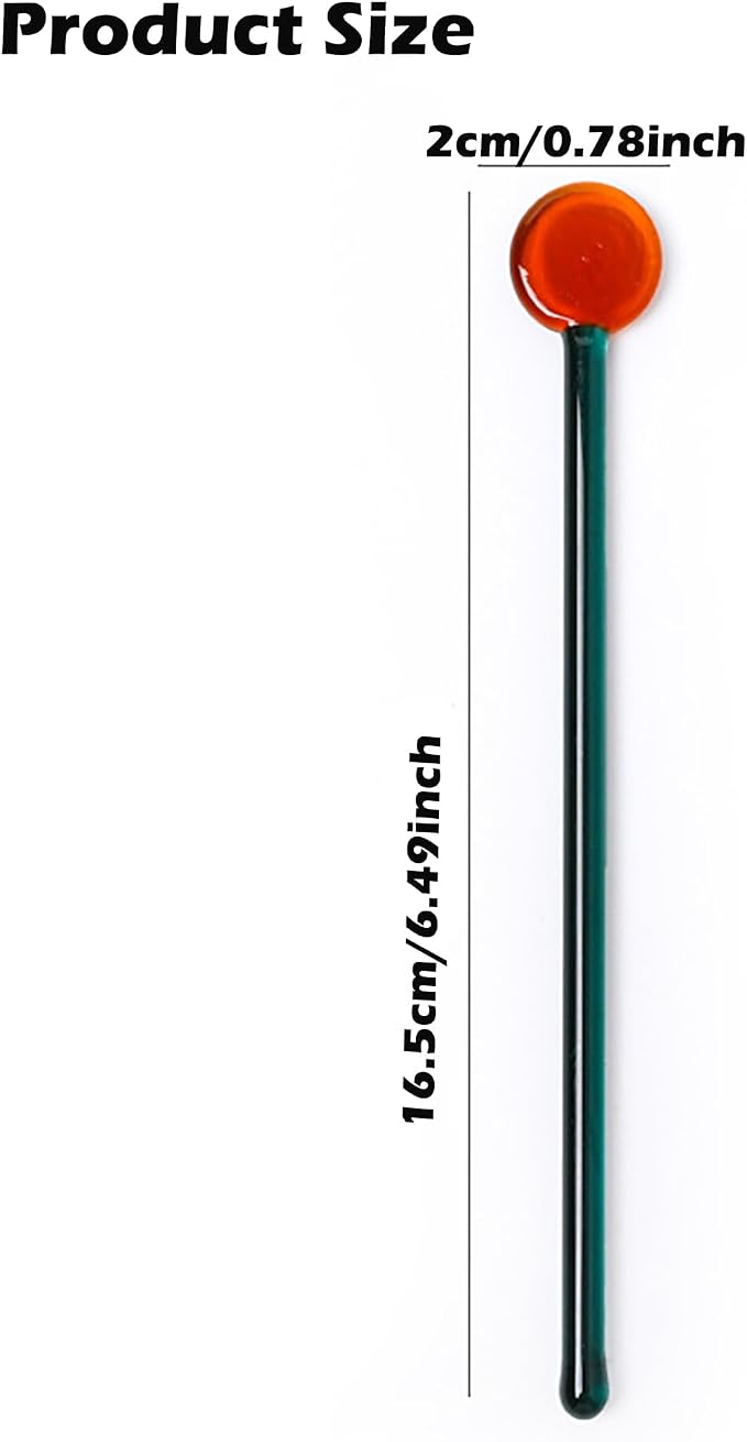 3 Pieces Glass Swizzle Sticks Cocktail Stirrers Clear Mixing Spoon Coffee Tea - Image 2