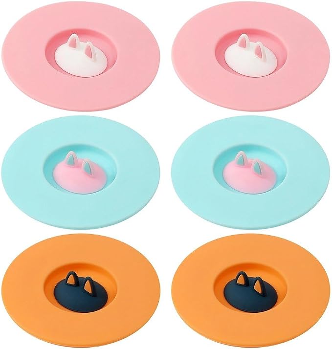 Dustproof Cup Cover Reusable Cup Lid Silicone Mug Lid 3D Cat Ears Mug Lid by Unknown