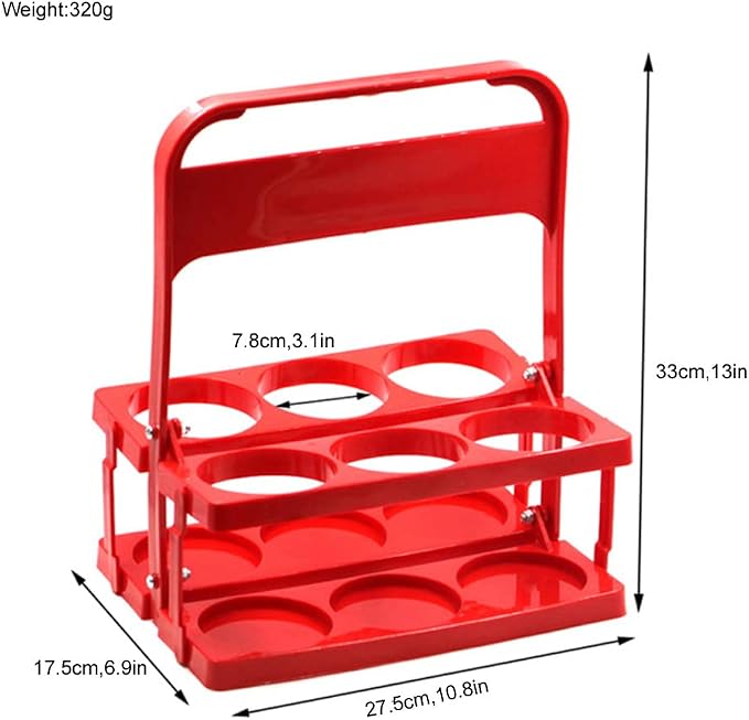 Portable Plastic Drink Carrier, Reusable Red Beer Bottle Coffee Cup Holder - Image 2