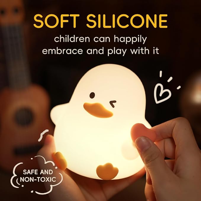 Duck Night Light for Adults Kids, Cute Silicone Animal Dimmable Nursery - Image 8