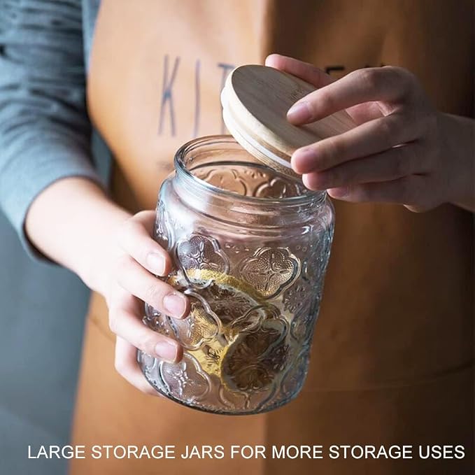 Glass Jar With Lid, 24oz Food Storage Containers Clear Mason Jars, 2 Pack | - Image 4