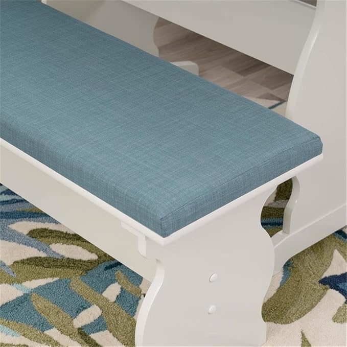Pemberly Row Corner Nook Dining Set, Capri Blue 100% Polyester Upholstered Seats - Image 4