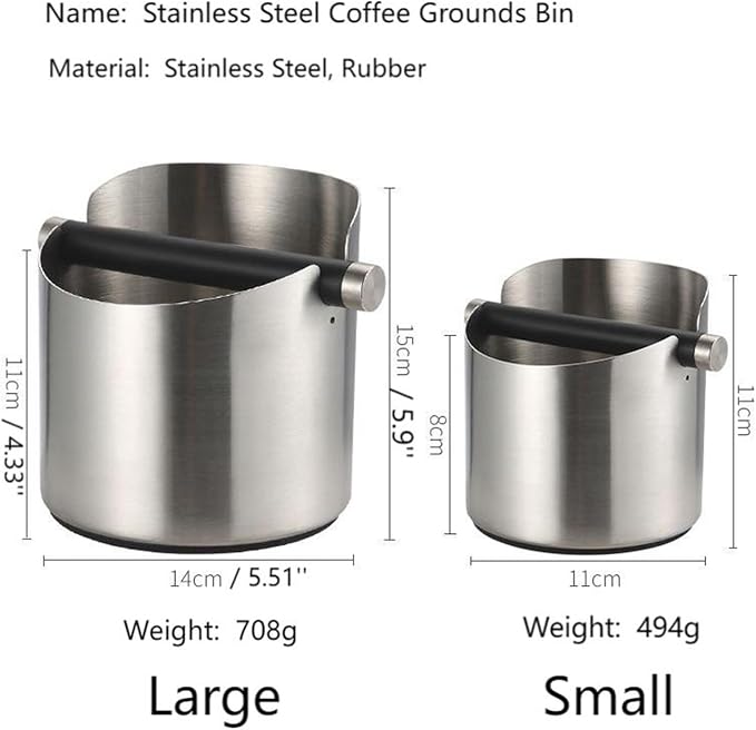 Small Round Stainless Steel Espresso Knock Box - Image 6