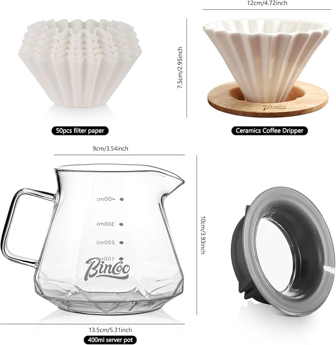 Bincoo 400ML Pour Over Coffee Maker Set - Image 6