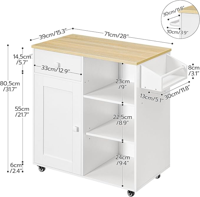 HOOBRO Kitchen Island, Storage Cabinet - Image 6