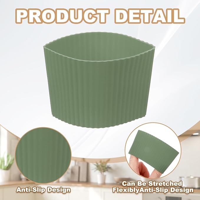 uxcell 6Pack Coffee Cup Sleeves, Reusable Silicone Heat Resistant Cup - Image 3
