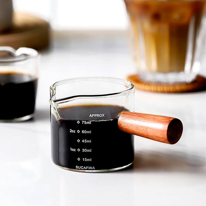 Espresso Cups with Handle 100ml Expresso Shots Glass Cup with Spout and Scale - Image 7