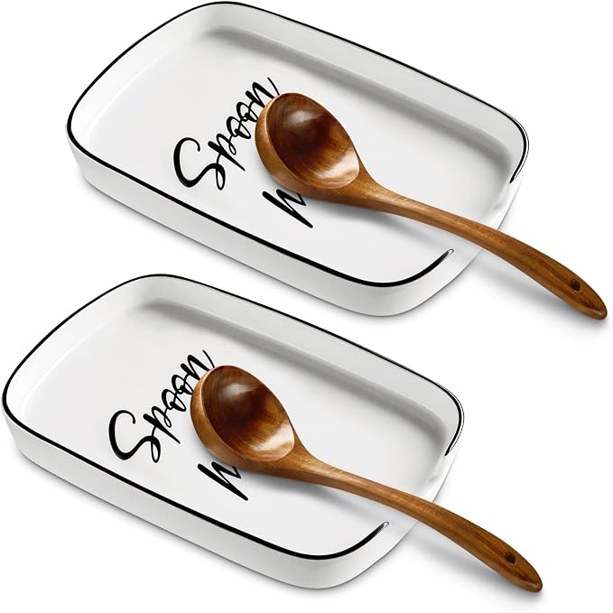 ABRUTY Spoon Rest for Stove Top, Ceramic Spoon Holder for Counter, Modern by ABRUTY