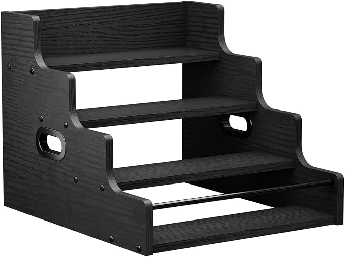 KLM Liquor Bottle Display Shelf, Coffee Syrup Rack Organizer, 4 Step Countertop - Image 9