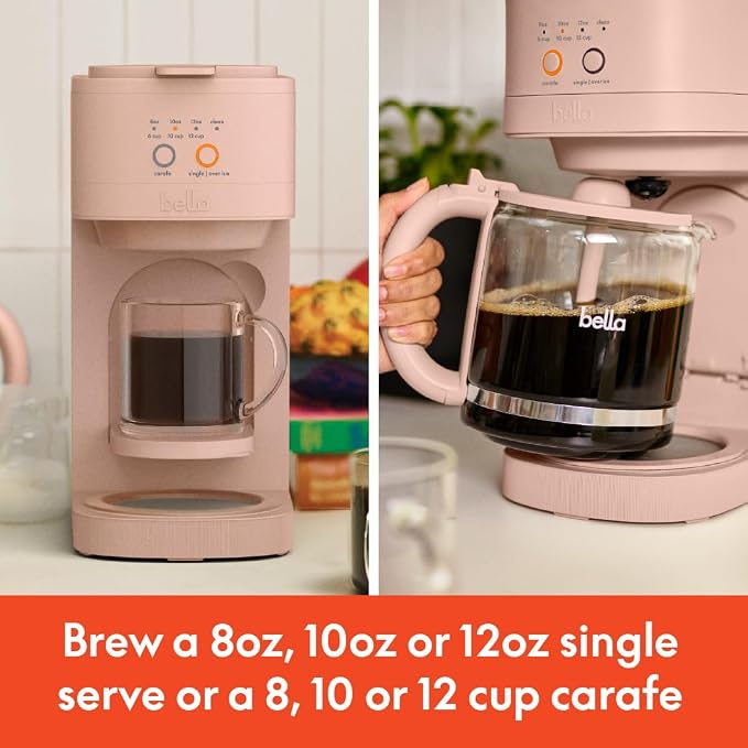 BELLA VersaBrew 2-in1 Coffee Maker, K-Cup compatible, Brew 3 Sizes Carafes & - Image 3