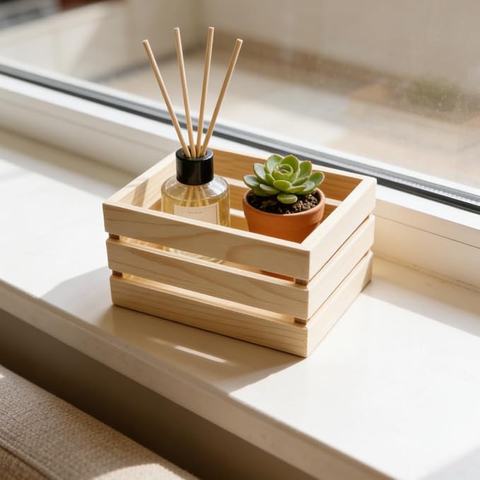 6-Pack 6.3 Inch Natural Pine Wooden Crates, Unfinished Rustic Nesting Wood Boxes - Image 7