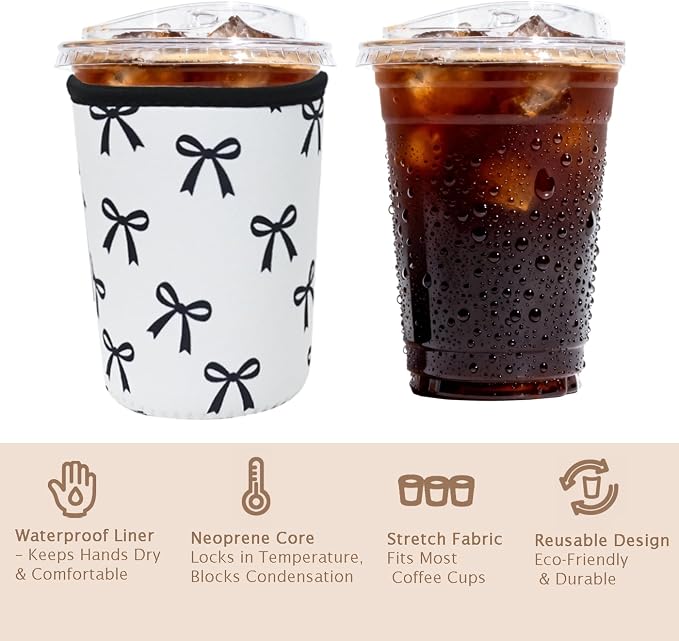 Reusable Insulated Sleeve for Iced Coffee Cup, Coffee Neoprene Sleeve for Cold - Image 6