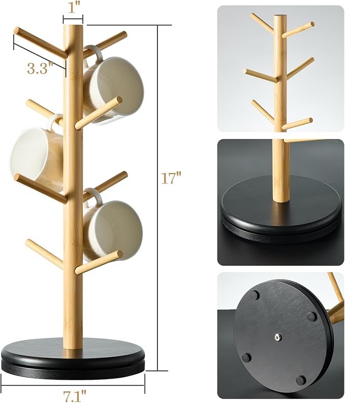 Mug Holder Tree, 360° Rotating Coffee Cup Rack - Image 7