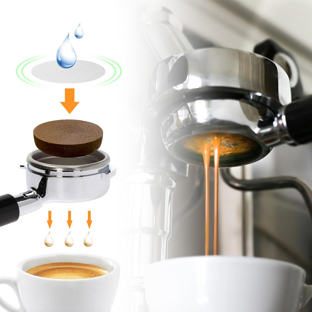 Aieve Espresso Paper Filter Compatible with Breville Barista Coffee Maker, 54 mm Portafilter Paper Filter Puck Screen Espresso Accessories (400 Pcs)