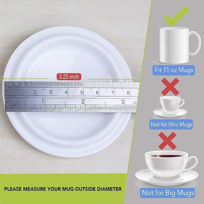 2Pcs Reusable Mug Lids for Ceramic Mugs, 11oz White Ceramic Cup Lid, Drink - Image 3