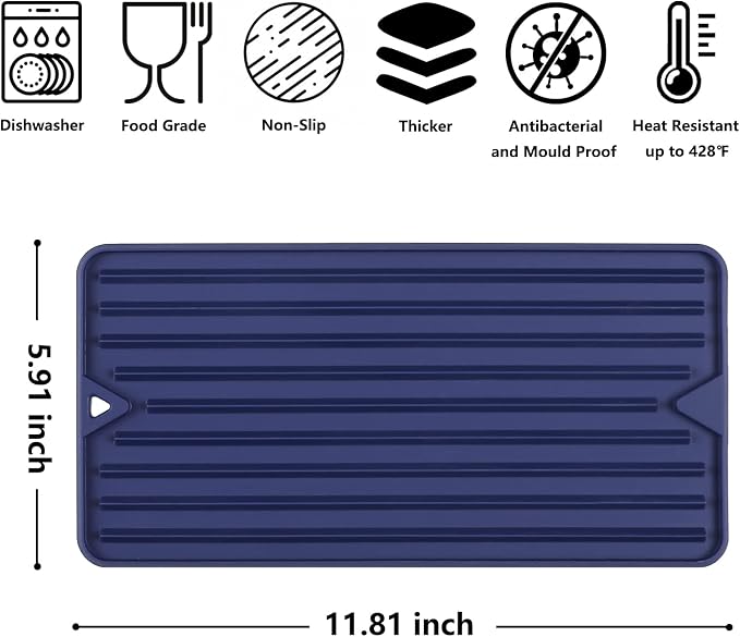 Dish Drying Mat, Mini Silicone Drying Mat - Image 3