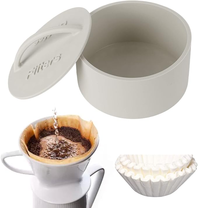 Round Reusable Coffee Filter Holder, Coffee Filter Storage Container Basket - Image 3