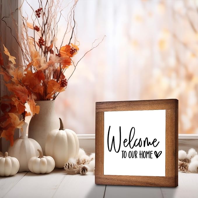 Welcome Sign, Wooden Box Signs for Home Decor, Freestanding Welcome Sign - Image 6