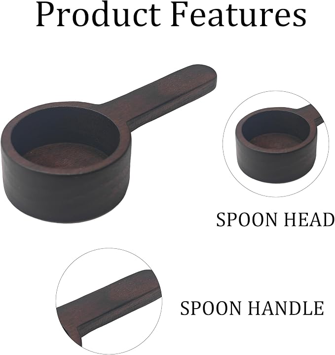 Walnut Wooden Coffee Scoop, Milk Powder, Solid Wood Tablespoon - Image 4