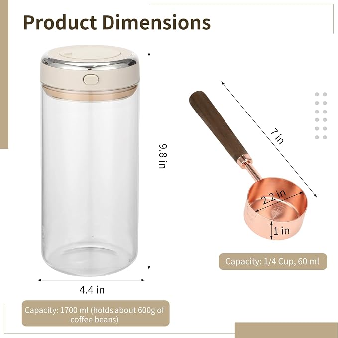 1700ml Glass Coffee Canister - Image 4
