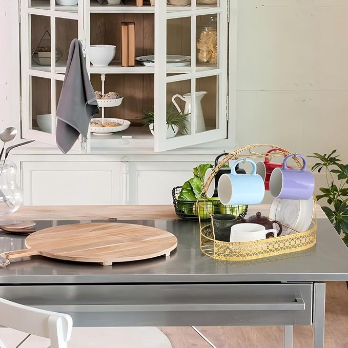 Mug Holder Coffee Cup Holder Stand Iron Coffee Cup Storage Basket Dishes - Image 4