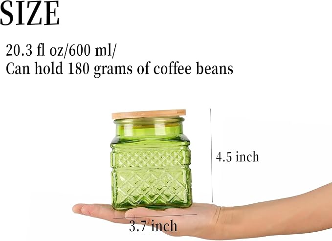 Glass Storage Canister with Airtight Lids, 20.3 FL OZ Thick Glass Candy Jar - Image 2