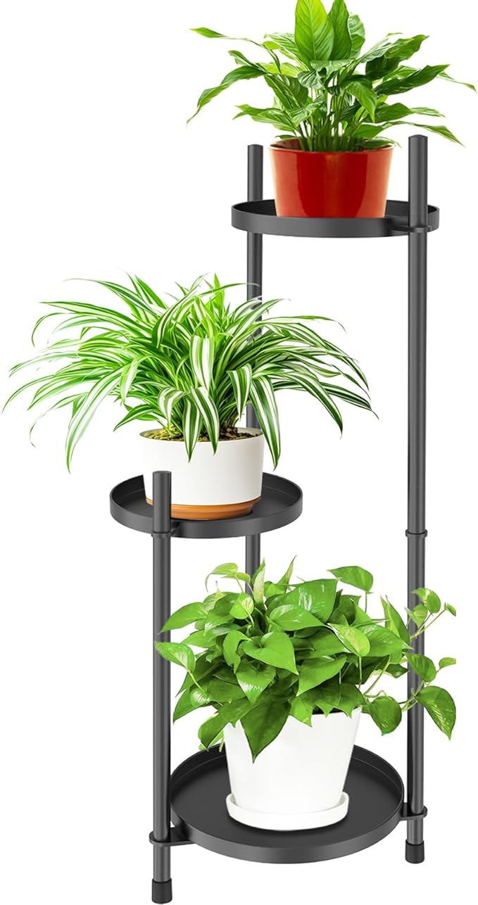 3 Tier Plant Stand Indoor Tall, Flower Pot Stands Outdoor Holders Plant Shelf by KHayRovies