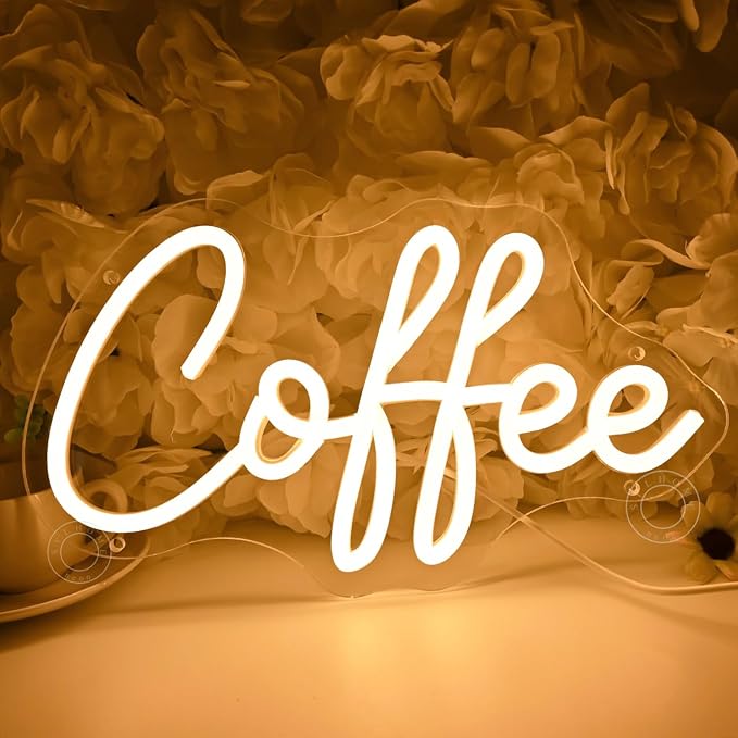 SYLHOME Coffee Led Neon Light Sign Home Bedroom Business Cafe Wall Sign Decor by SYLHOME