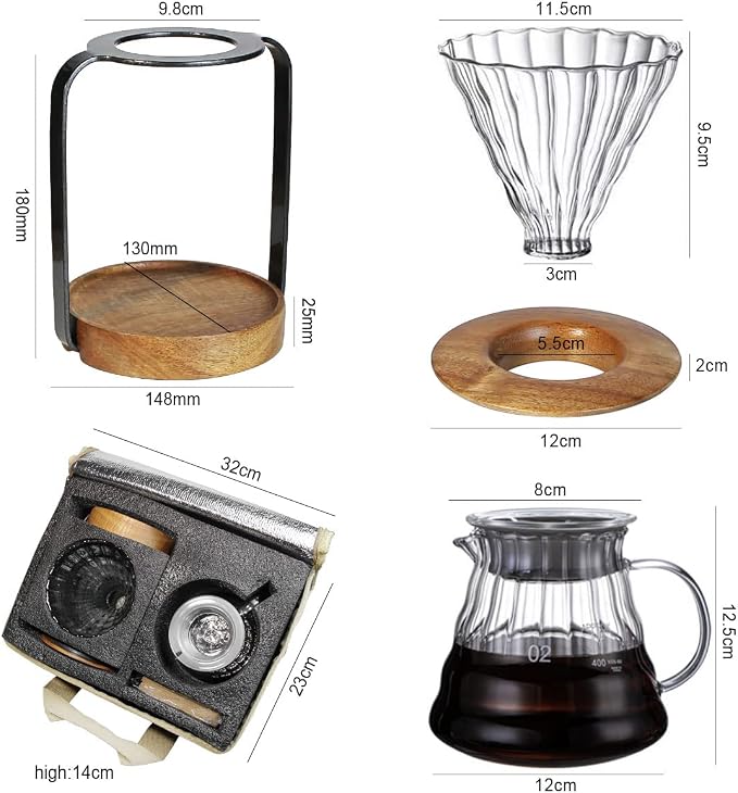 SOTECH Pour Over Coffee Station Dripper Stand Coffee Filter Wooden Filter - Image 6