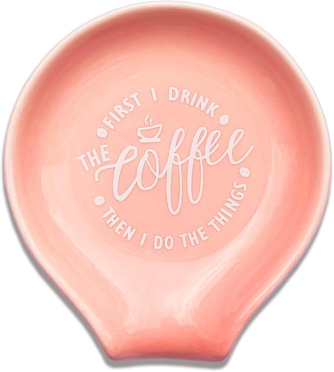Funny Coffee Quote First I Drink The Coffee Then I Do The Things Ceramic Spoon by Littlefa