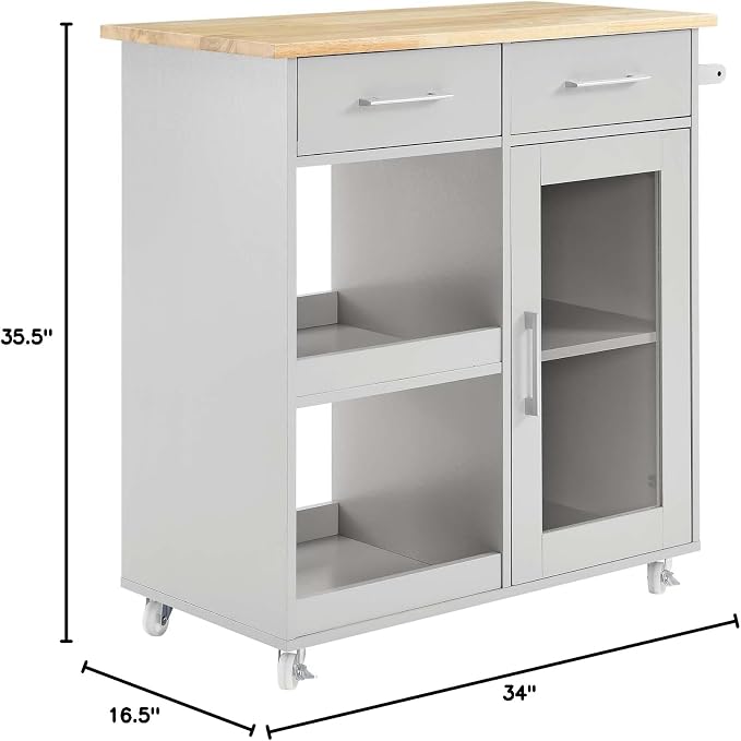 Modway Culinary Rolling Kitchen Cart - Image 9