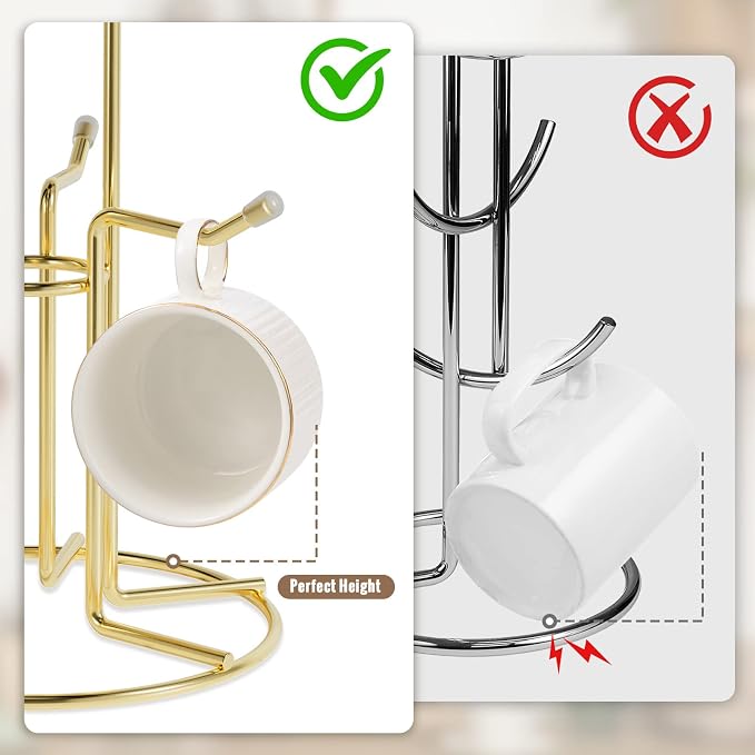 HULISEN Mug Holder for Large Cups, Mug Tree for Counter - Image 5