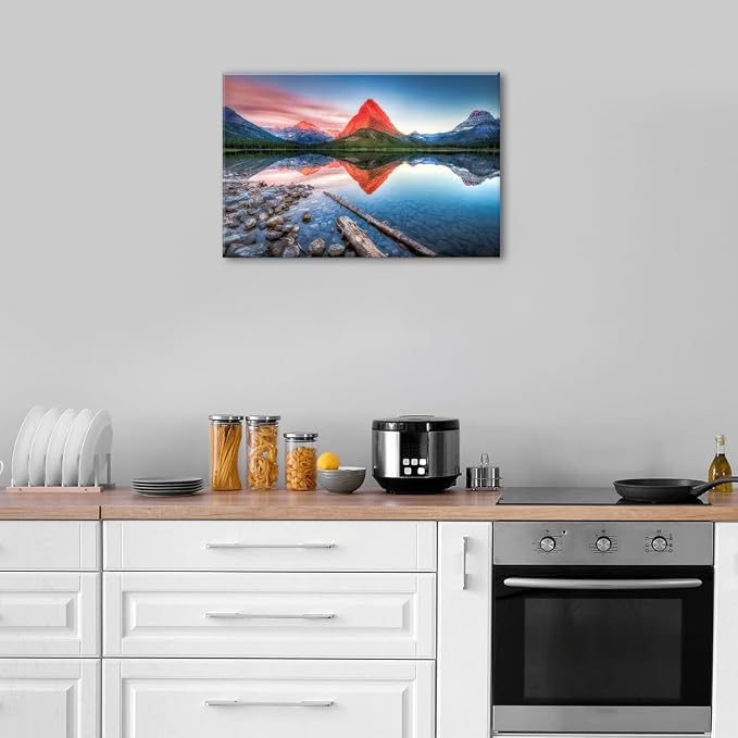 Glacier Mountain Canvas Wall Art USA Glacier National Park Mountains Landscape - Image 5