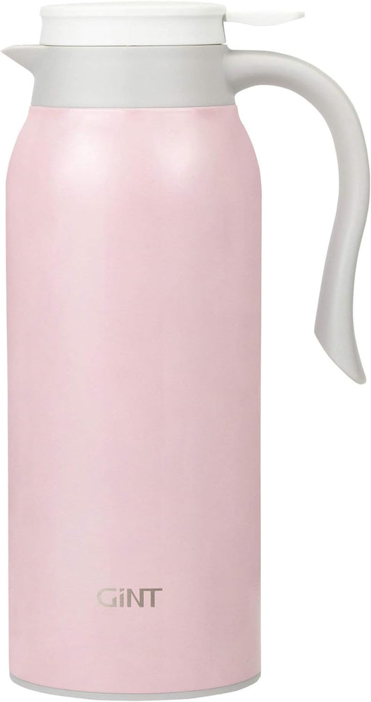 GiNT 51 Oz Stainless Steel Thermal Coffee Carafe, Double Walled Vacuum Insulated Flask, 12 Hour Heat Retention, 1.5 Liter Tea, Water, and Coffee Dispenser (Upgraded version Pink)