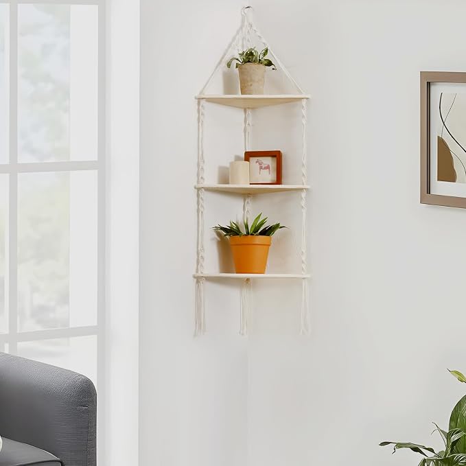 Artilady Macrame Corner Shelf Wall Hanging - Image 3