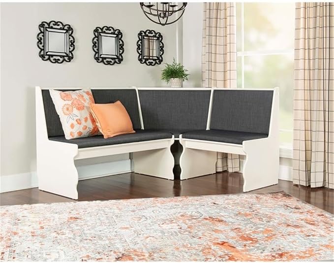 Pemberly Row Corner Nook Dining Set, Includes Table, and Corner Unit, - Image 2