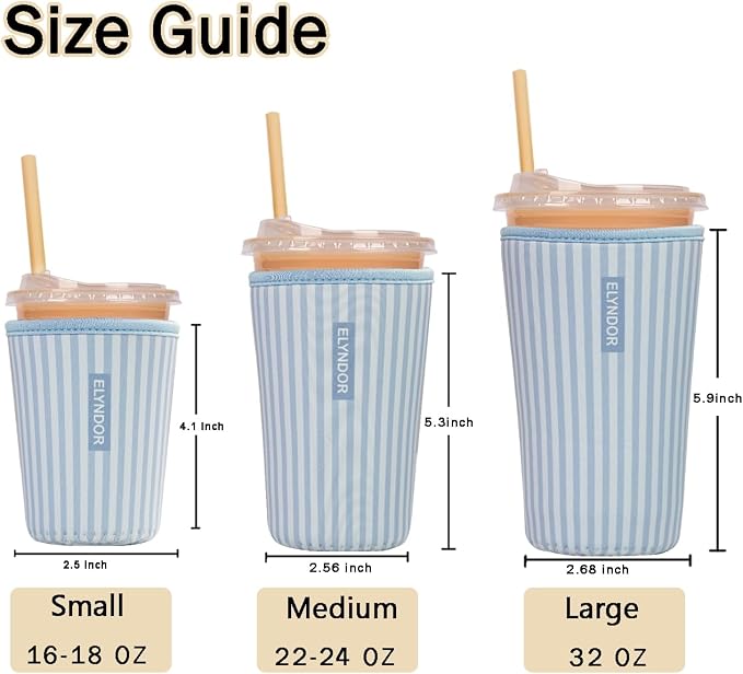 Reusable Insulated Sleeve for Iced Coffee Cup, Coffee Neoprene Sleeve for Cold - Image 5