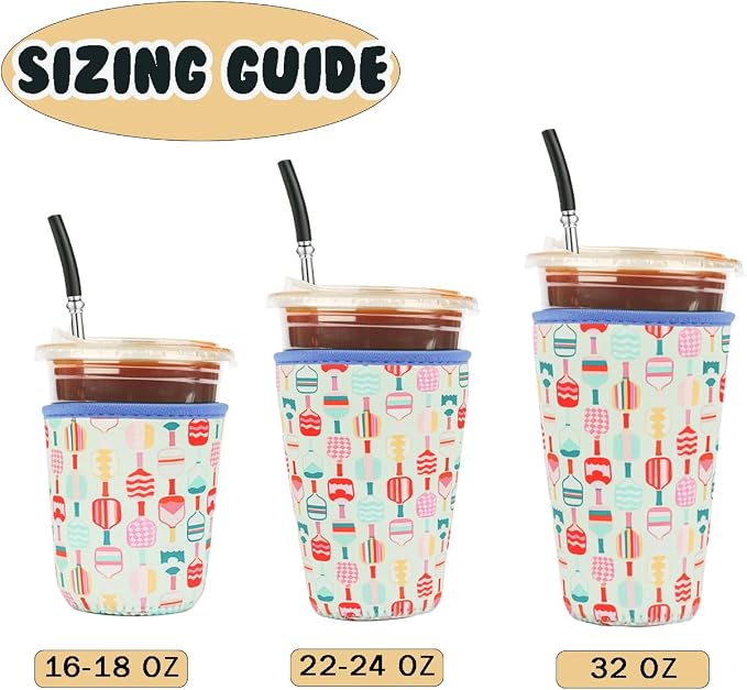 Reusable 3-Pack Iced Coffee Cup Sleeve, Insulated Neoprene, Beverage Holder - Image 5