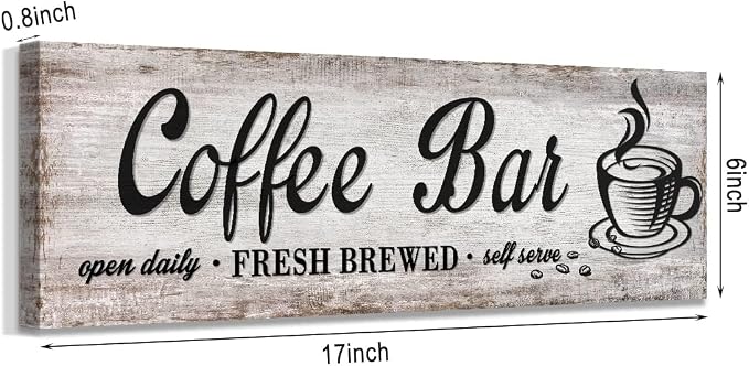 Rustic Wood Grain Coffee Station Decor - Image 6