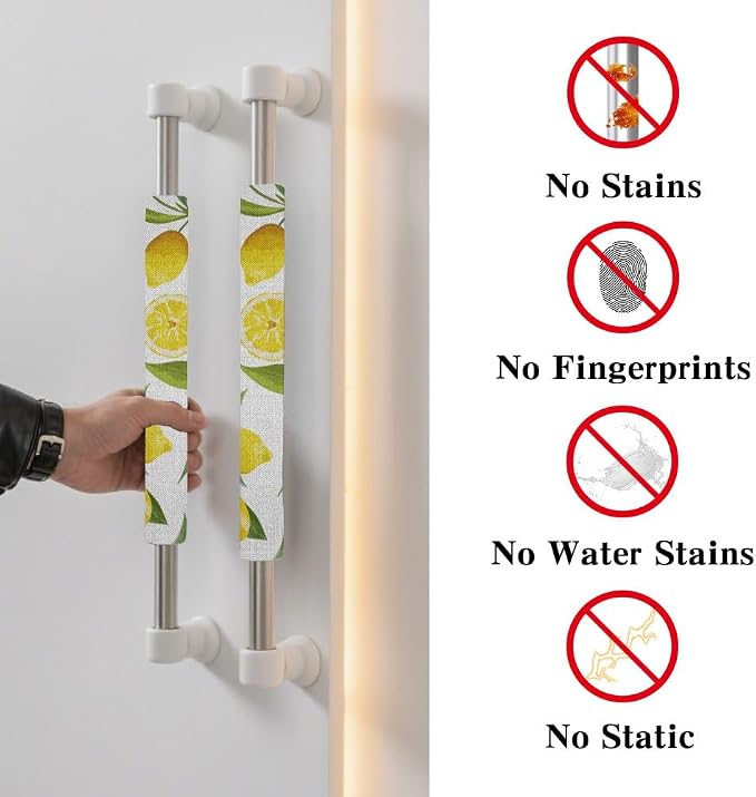 Yellow Fresh Lemons Fruit Refrigerator Door Handle Cover, Kitchen Decor Fridge - Image 3