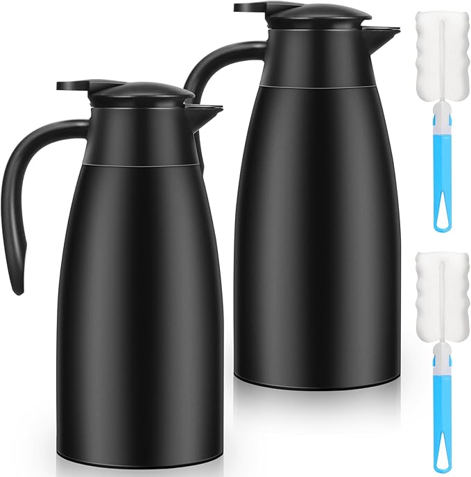 Essenya 2 PCS 68 OZ Thermal Coffee Carafe, Insulated Stainless Steel Coffee by Essenya