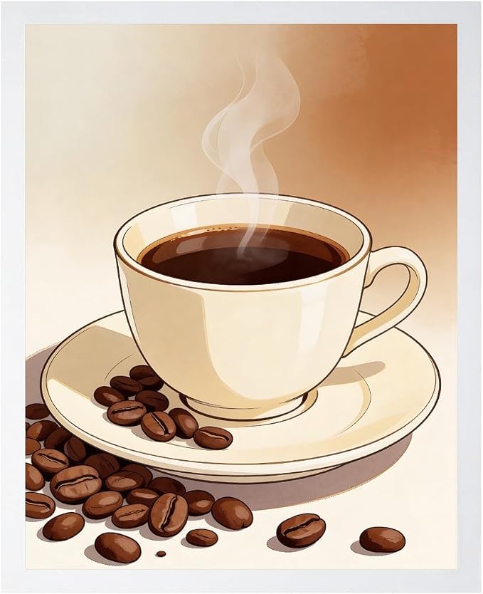 Lawrence Williams Designs Hot Coffee Cup Poster by LawrenceWilliamsDesigns