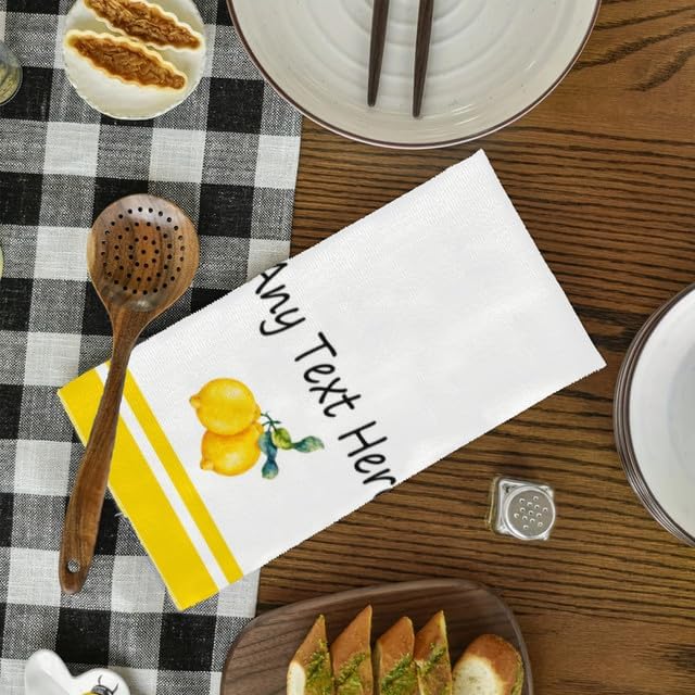 Custom Lemon Kitchen Towel 2-Pack Set, Design Your Own Text One Side, Custom - Image 4
