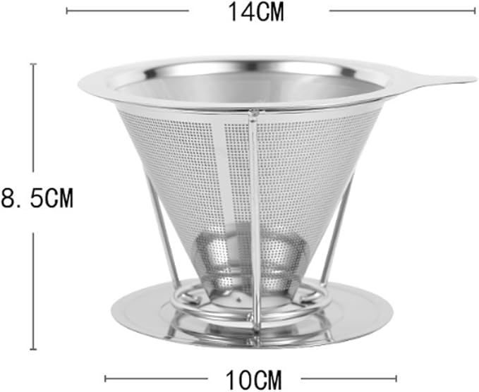 Pour Over Coffee Maker, Coffee Filter, Slow Drip Paperless Stainless Steel Cone - Image 8