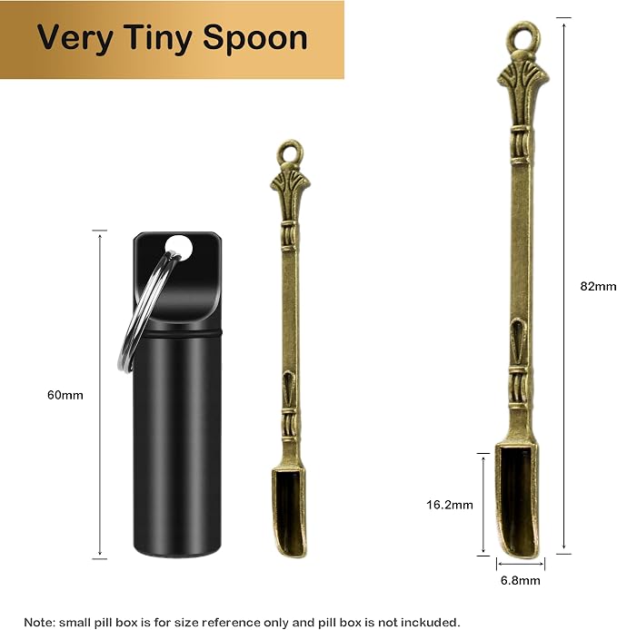 6-Pack Mini Spoons Metal Tiny Shovels 3-Inch Small Medicine Spoon - Image 2