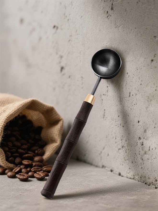 Ebony Wood Handle Coffee Spoon – Exquisite and Portable Stainless Steel Spoon - Image 2