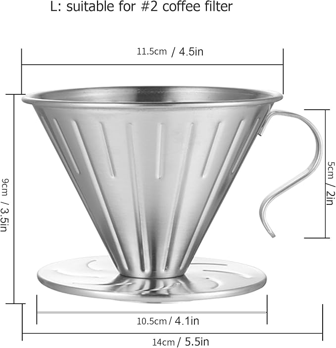 MERMOO YILAN Pour Over Coffee Dripper Durable Metal Filter Holder Large Hole - Image 3
